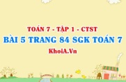 Bài 5 trang 84 SGK Toán 7 tập 1 Chân trời sáng tạo